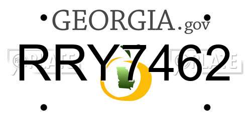 RRY7462 Georgia License Plate