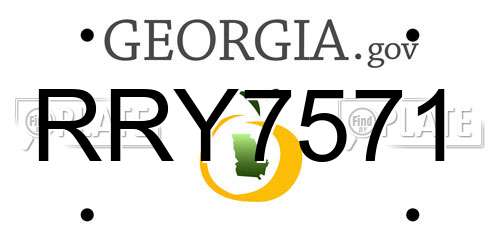 RRY7571 Georgia License Plate