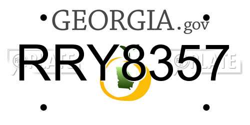 RRY8357 Georgia License Plate