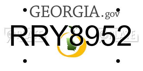 RRY8952 Georgia License Plate
