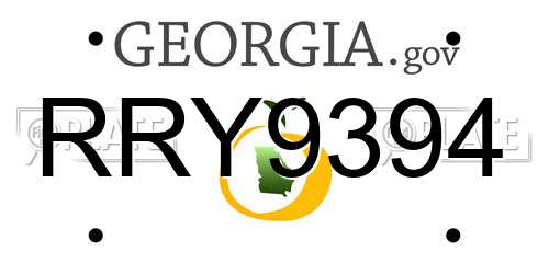 RRY9394 Georgia License Plate