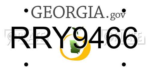 RRY9466 Georgia License Plate