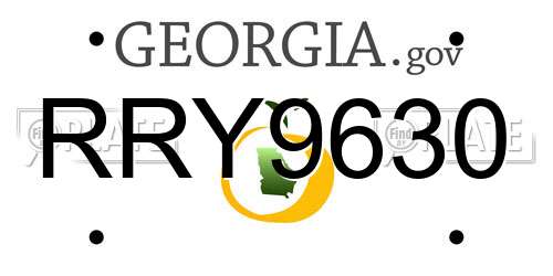 RRY9630 Georgia License Plate