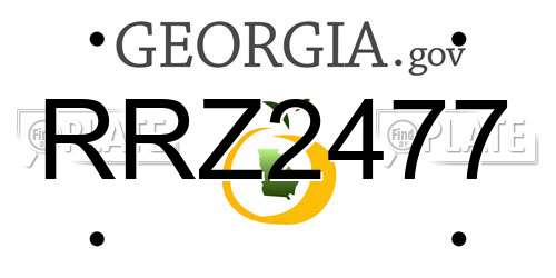 RRZ2477 Georgia License Plate