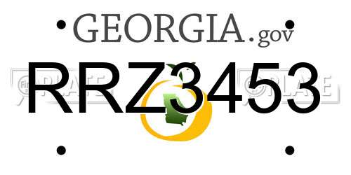 RRZ3453 Georgia License Plate