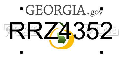 RRZ4352 Georgia License Plate