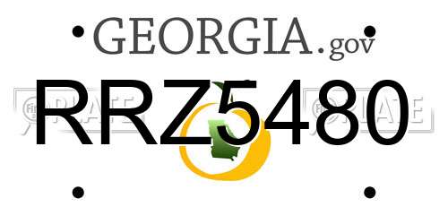 RRZ5480 Georgia License Plate