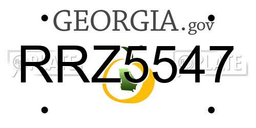RRZ5547 Georgia License Plate