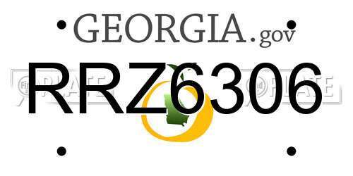 RRZ6306 Georgia License Plate