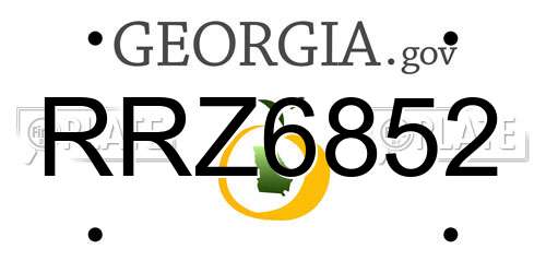 RRZ6852 Georgia License Plate