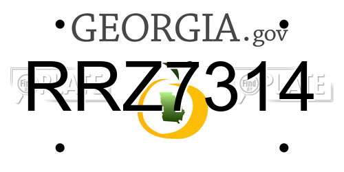 RRZ7314 Georgia License Plate