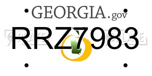RRZ7983 Georgia License Plate