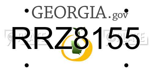 RRZ8155 Georgia License Plate