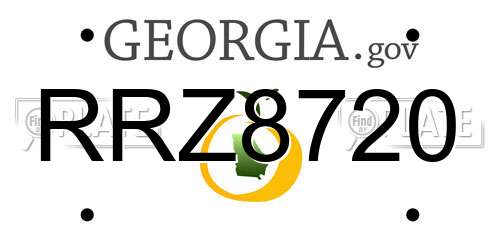RRZ8720 Georgia License Plate