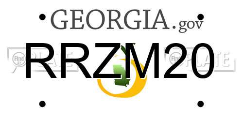 RRZM20 Georgia License Plate
