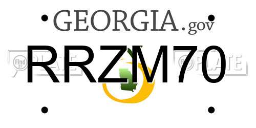 RRZM70 Georgia License Plate