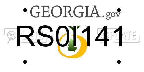 RS0I141 Georgia License Plate