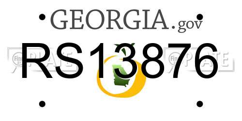 RS13876 Georgia License Plate