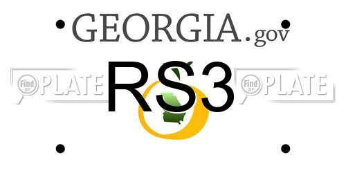 RS3 Georgia License Plate