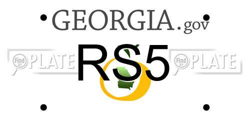 RS5 Georgia License Plate