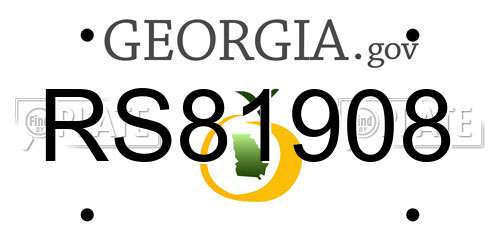 RS81908 Georgia License Plate