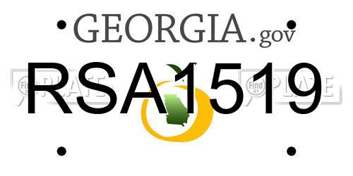 RSA1519 Georgia License Plate