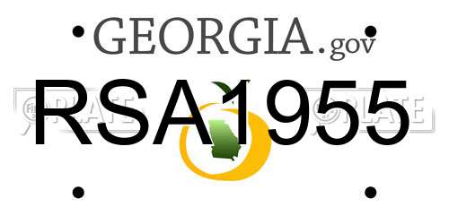 RSA1955 Georgia License Plate