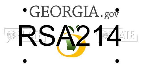 RSA214 Georgia License Plate