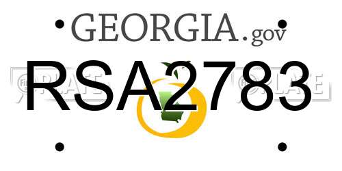 RSA2783 Georgia License Plate