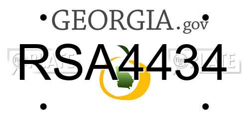 RSA4434 Georgia License Plate