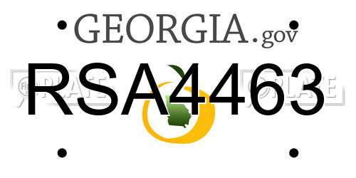 RSA4463 Georgia License Plate