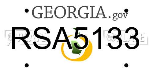 RSA5133 Georgia License Plate