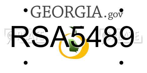 RSA5489 Georgia License Plate