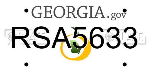 RSA5633 Georgia License Plate
