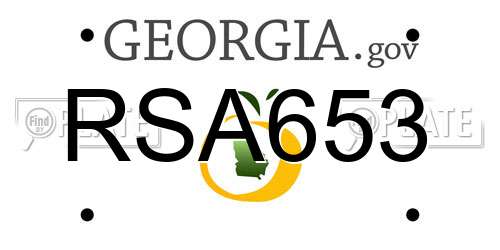RSA653 Georgia License Plate
