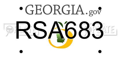 RSA683 Georgia License Plate