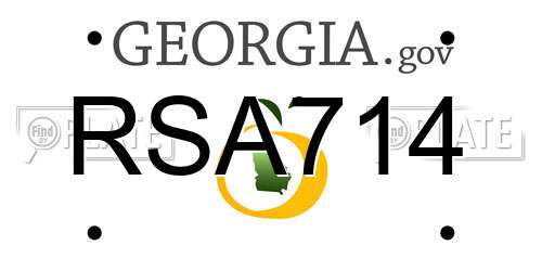 RSA714 Georgia License Plate