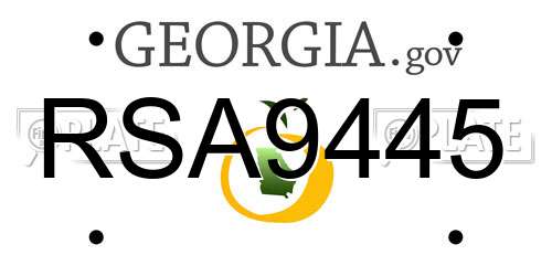 RSA9445 Georgia License Plate