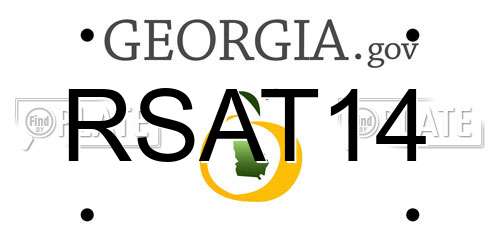 RSAT14 Georgia License Plate