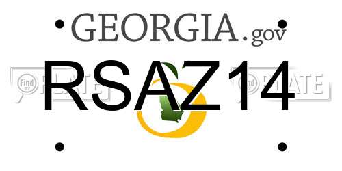 RSAZ14 Georgia License Plate