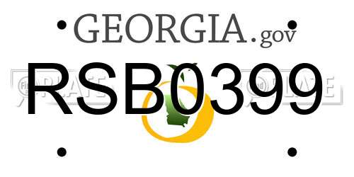 RSB0399 Georgia License Plate