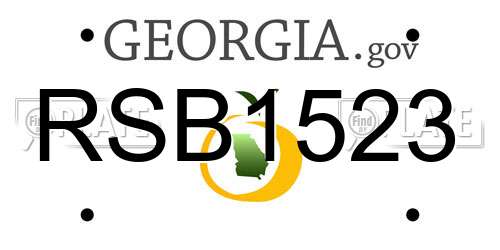 RSB1523 Georgia License Plate