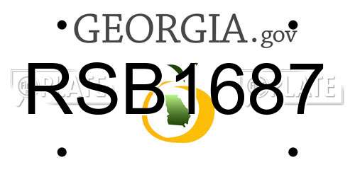 RSB1687 Georgia License Plate