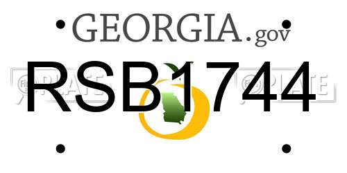 RSB1744 Georgia License Plate