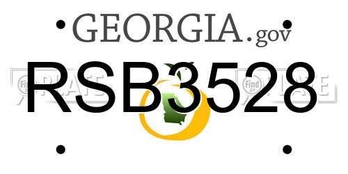 RSB3528 Georgia License Plate