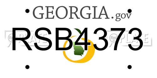 RSB4373 Georgia License Plate
