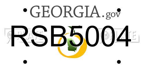 RSB5004 Georgia License Plate