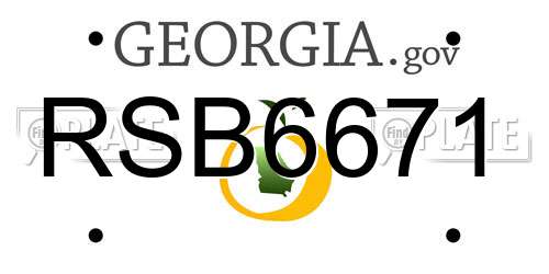 RSB6671 Georgia License Plate