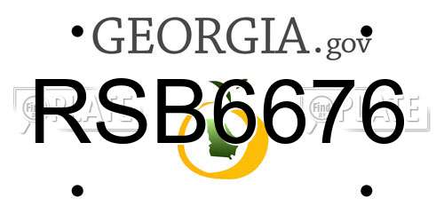 RSB6676 Georgia License Plate