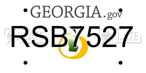 RSB7527 Georgia License Plate